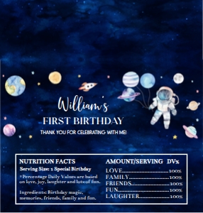 outer space birthday chocolate wrapper Hershey O006: 1560416925