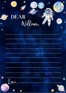 outer space birthday time capsule card O006: 1560431833