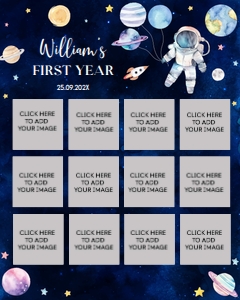 outer space birthday photo collage 16x20 O006: 1560425777