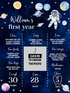 outer space birthday milestone poster 18x24 O006: 1560431833