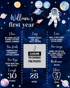 outer space birthday milestone poster O006: 1560431833
