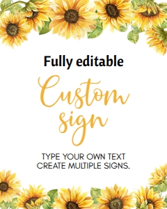 sunflower 1st birthday custom sign S014: 1569411464