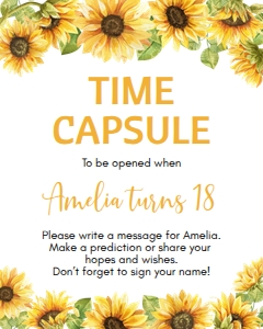 sunflower 1st birthday time capsule S014: 1569411464