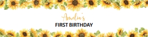 sunflower 1st birthday water bottle label S014: 1569411464