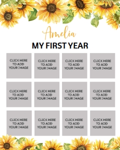 sunflower 1st birthday photo collage 16x20 S014: 1569411464