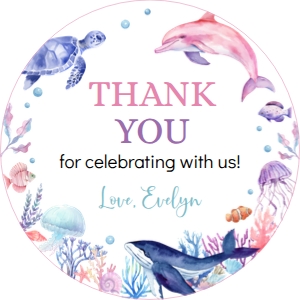 girl ocean birthday thank you favor O004: 1580128477