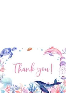 girl ocean thank you card O004: 1565163950