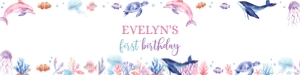 girl ocean birthday water bottle label O004: 4339855821