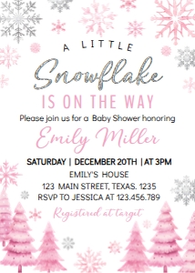 winter onederland baby shower invitation W015: 24176