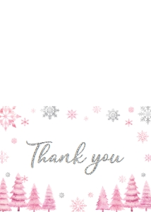 winter onederland thank you card W015: 1582348055