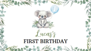 koala birthday gable box label K001: 1609666373