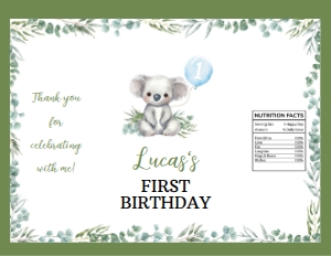 koala birthday chip bag K001: 1595471638