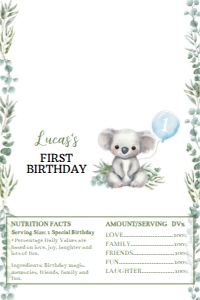 koala birthday chocolate wrapper Aldi K001: 1609580189