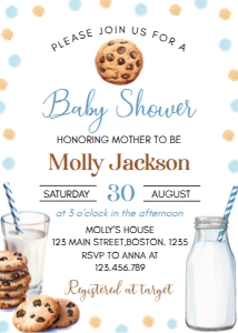 cookie baby shower invitation C010: 1614446167