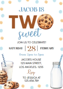 cookie 2nd birthday invitation C010: 1841822542