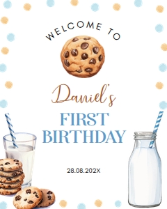 cookie birthday welcome sign C010: 1615104921