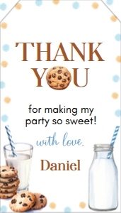 cookie birthday thank you tag C010: 1601726982
