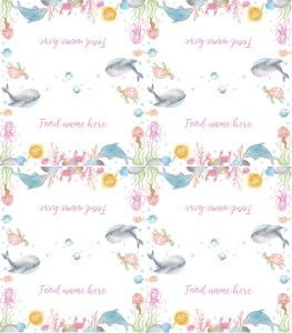 ocean pastel birthday food tent card O007: 1617612599
