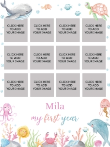 ocean pastel birthday photo collage 18x24 O007: 1603449716