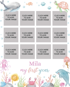 ocean pastel birthday photo collage 16x20 O007: 1603449716