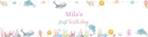 ocean pastel birthday water bottle label O007: 1603439214