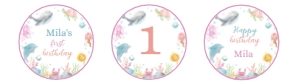 ocean pastel birthday cupcake topper O007: 1617609483
