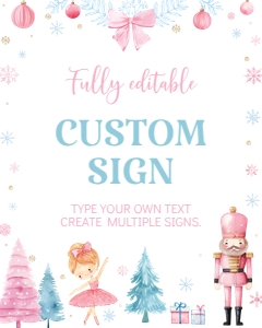 pink nutcracker birthday custom sign N003: 1605725272