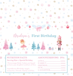 pink nutcracker birthday chocolate wrapper Hershey N003: 1605730612