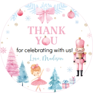 pink nutcracker birthday thank you favor N003: 1619904997