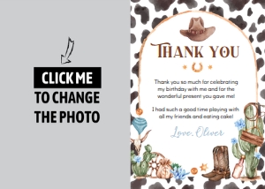 cowboy first rodeo thank you card C011: 1626235421