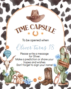 cowboy first rodeo time capsule C011: 1820485404
