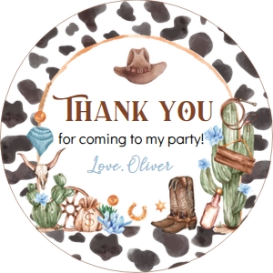 cowboy first rodeo thank you favor C011: 1612078512