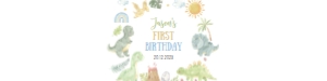dinosaur birthday water bottle label D014: 1618249980