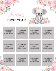 girl koala birthday photo collage 16x20 K001: 1638304535