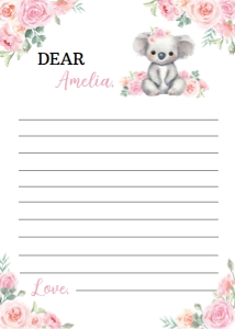 girl koala birthday time capsule card K001: 1624122850