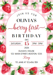 berry birthday invitation B014: 1646949569