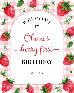 berry birthday welcome sign B014: 1632808142
