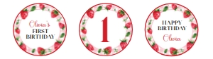 berry birthday cupcake topper B014: 1859487076