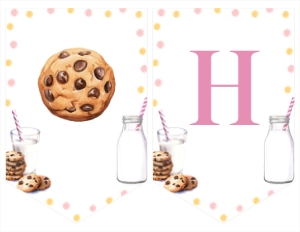 girl cookie birthday banner C010: 1653766849