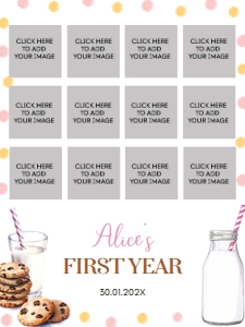 girl cookie birthday photo collage 18x24 C010: 1639696360