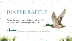 one lucky duck diaper raffle L007: 9039