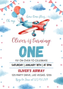 airplane birthday invitation A007: 1655994533