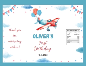 airplane birthday chip bag A007: 1641879622