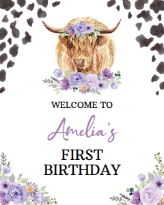 holy cow birthday welcome sign C007: 1656453354