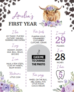 holy cow birthday milestone poster 16x20 C007: 1669988521