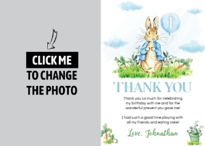 peter rabbit birthday thank you card P007: 1675668886