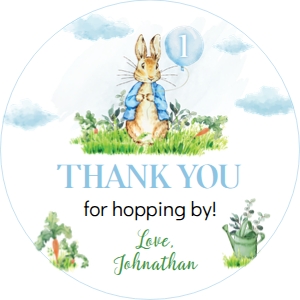 peter rabbit birthday thank you favor P007: 1675674484