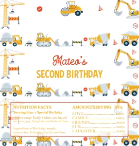construction 2nd birthday chocolate wrapper Hershey C013: 1691756562