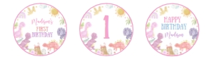 girl dinosaur birthday cupcake topper D014: 1726334544