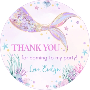 mermaid birthday thank you favor M010: 1745126173